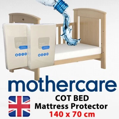 2x Cot Bed Waterproof Jersey Fitted Sheets Mattress Protectors with wide skirt - Image 1 of 3