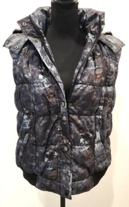 NWT! Pink Envelope! ~Women's Puffer Vest Camo Style W/ Fur Hood Button & Zip XL - Picture 1 of 16