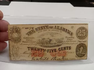 1863 25¢ The State of Alabama Montgomery, AL Obsolete Note Rare!! #2 - Picture 1 of 3