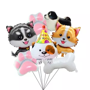 Dog Balloons,7pcs Dog Birthday Foil Balloons-Puppy Walking Balloons party Set - Picture 1 of 11