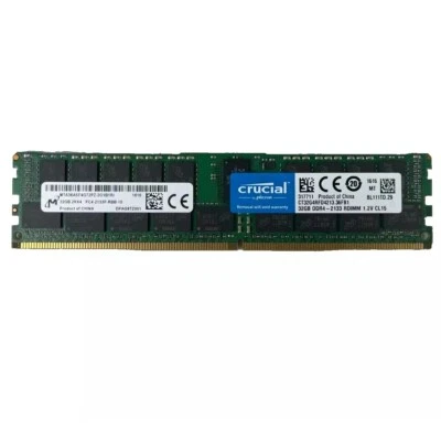 New Crucial 32GB DDR4 2133MHz PC4-17000 ECC Registered  Memory Ram CT32G4RFD4213 - Image 1 of 4