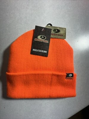 MOSSY OAK Hunter's Safety Orange Beanie Cap Hat Insulated OSFM Adult New - Image 1 of 4