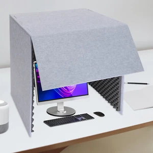 Desktop Soundproof Cover Noise Isolation Booth Vocal Sound Absorbing Shield - Picture 1 of 23