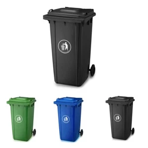 Large 240L Wheelie Bin Black/Green/Blue Council Outdoor Rubbish Rubber Wheel Bin - Picture 1 of 28