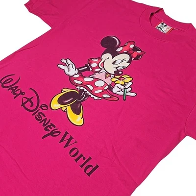 Vintage Disney Designs Shirt Mens Medium Minnie Mouse Single Stitch Pink USA - Image 1 of 4