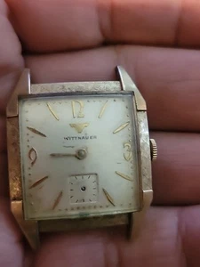 Wittnauer Vintage Square Face Gold Tone Manual Wind Watch - Picture 1 of 5