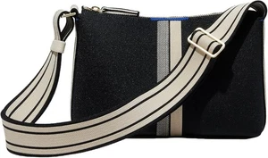 NIB Rothy’s The Casual Crossbody - Black & Ivory Stripe Preppy Minimalist Bag - Picture 1 of 6