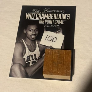 Wilt Chamberlain 100 Point Game Commemorative Plaque & Game Floor Wood(A44) - Picture 1 of 2