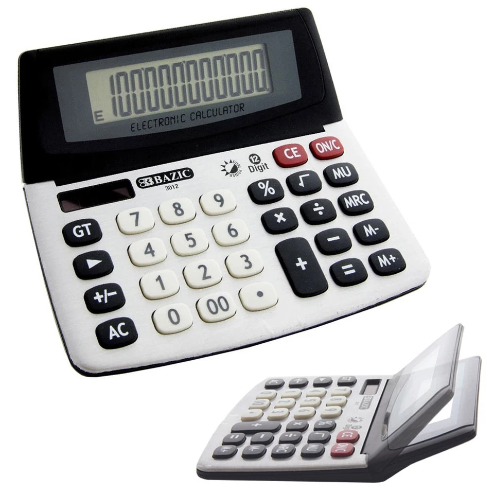 12 Digit Desktop Calculator Big Buttons Dual Power Solar Battery Large Display - Image 1 of 1
