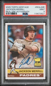 Jackson Merrill 2025 Topps Heritage Rookie Cup Real One Auto PSA 9 *2 POP* - Bild 1 von 2