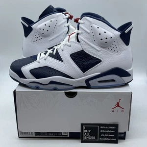 Talla 11 - Air Jordan 6 Retro 2024 Olímpico Blanco Azul Cuero (CT8529-164) - Imagen 1 de 9