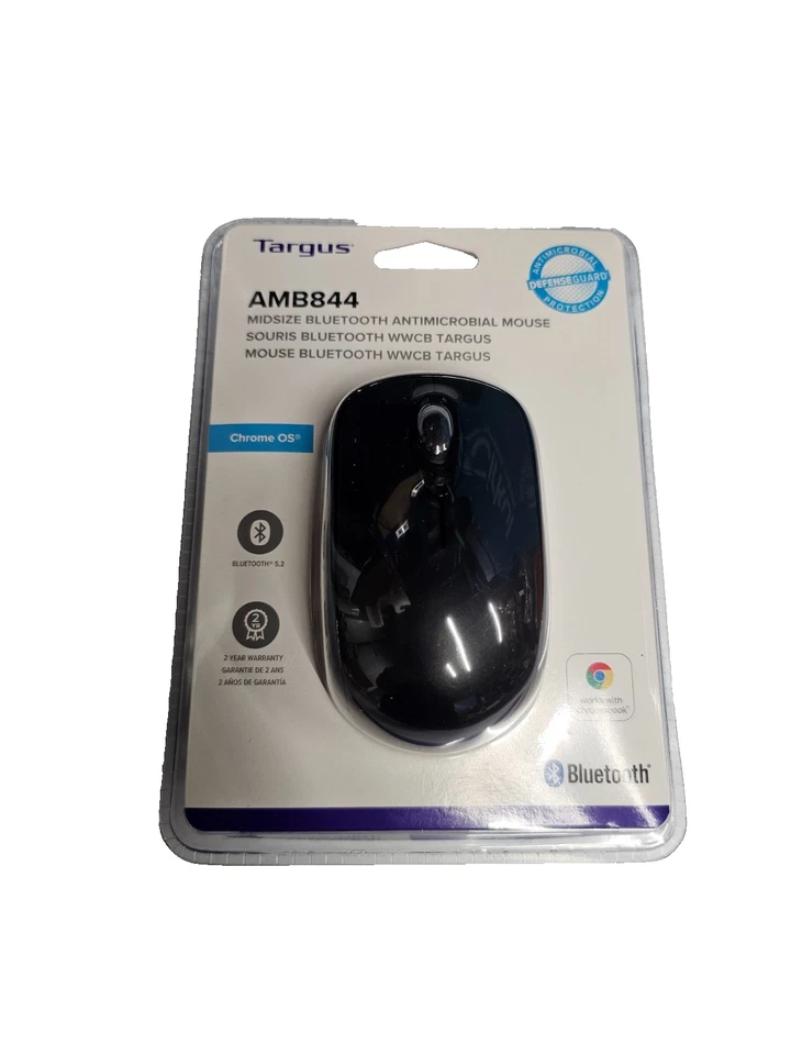 () Targus AMB844 3-Button BLACK Bluetooth Antimicrobial Mouse