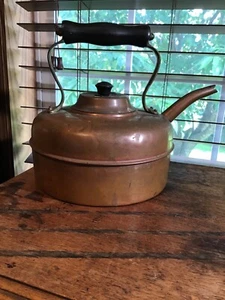 10 Cup Antique Copper Teapot Made In England - Picture 1 of 9