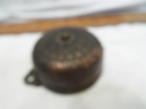 Antique 1899 Pat Cast Iron Door Bell Ringer Mechanical Architectural Hand Crank Cover