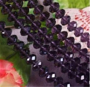 Wholesale 496pcs 4x6mm Purple Crystal Faceted Rondelle Gemstone Loose Beads - Picture 1 of 6