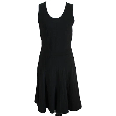 Розовый свитер вязаный платье женщин M черный без рукавов декольте Fit & Flare - Изображение 1 из 4