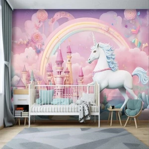 Vlies Fototapete Wandtapete Wandbilder Rosa Prinzessin Zimmer Weißes Pferd 12231 - Bild 1 von 4