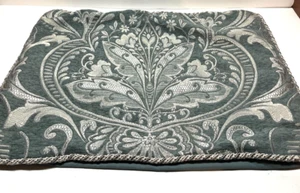 Lot of 2 Croscill Pillow Shams cases standard Teal Blue green roped edge floral - Picture 1 of 11