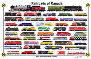 Ferrovie del Canada 11"x17" poster orizzontale firmato da Andy Fletcher - Foto 1 di 1