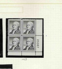 $5 Hamilton U.S: MINT #1053 PLATE NUMBER BLOCK 4 MNH OG 25367