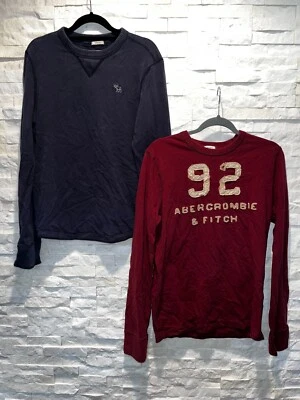 Usado en Excelente Condición LOTE de 2 Camisas Musculares ABERCROMBIE & FITCH L/S 100% Algodón Azul Rojo M Foto 1 de 4