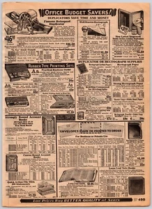 1932 Sears Western States Catalog Pg 495-496 Office Supplies Duplicators Files - Picture 1 of 2