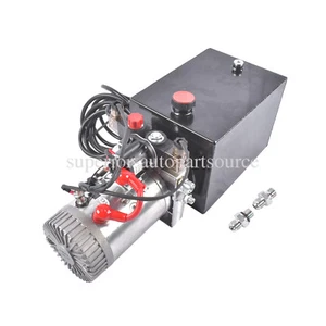 8 Quart Double Acting Hydraulic Pump Dump Trailer 12V DC Power Unit 3200 PSI Max - Picture 1 of 12