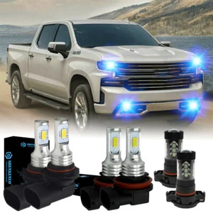 LED Headlight + Fog Light Bulbs Combo For Silverado 1500 2500 HD 2007-2015 - Foto 1 di 11