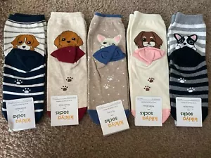 Kikiya Socks 5 Pairs Of Women’s Animal Design Crew Socks Puppy New - Picture 1 of 3