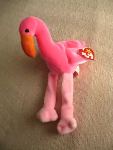 PINKY the FLAMINGO - VINTAGE 1995 TY BEANY BABY - NEVER USED! - Picture 1 of 9