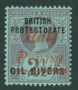 SG 25 Niger Küstenprotektorat 1893. 1⁄2d auf 21⁄2d handgestempelt Typ 8 in Zinnobermillion.. - Bild 1 von 2