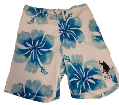 Pantalones Cortos de Natación US Polo Assn Para Hombres XXL Tabla Azul Hawaiano Floral Malla Forro  Foto 1 de 4