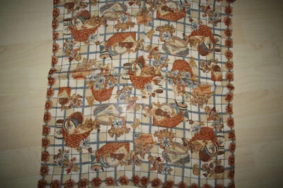 ITALIAN STYLE Kleines Tuch Nickituch Brauntöne Blumen Körbe 100% Seide ca. 51 x 51 Neu!