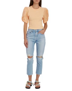 AGOLDE Damen Riley Distressed High Rise Cropped Straight Leg Jeans Gr. 30 - Bild 1 von 10