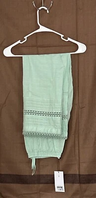 "Pantalón de encaje de algodón paquistaní talla 8 color verde L-36 pulgadas BTM-8 pulgadas cadera-36"" Khaadi" Foto 1 de 4