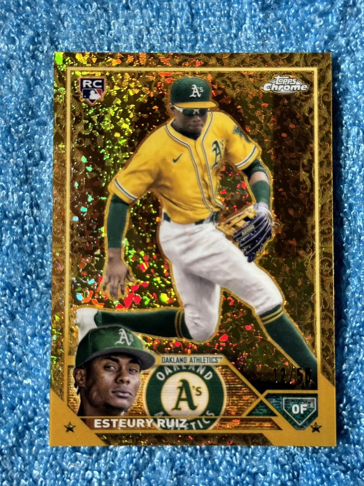2023 Topps Chrome Gilded Esteury Ruiz Mini Diamond Refractor /50