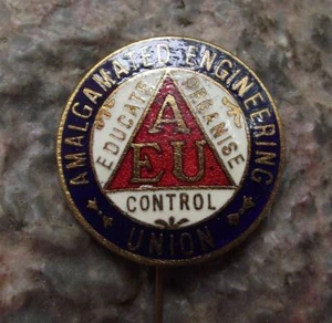 Antique British Engineering Trade Union AEU Educate Organise Control Pin Badge - Picture 1 of 2
