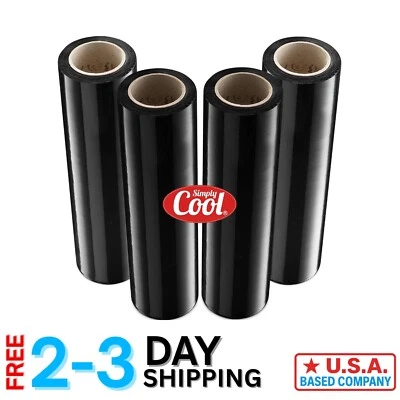 Industrial Strength Shrink Wrap - 4 Pack Black 17.5" Rolls for Moving & Storage - Image 1 of 4
