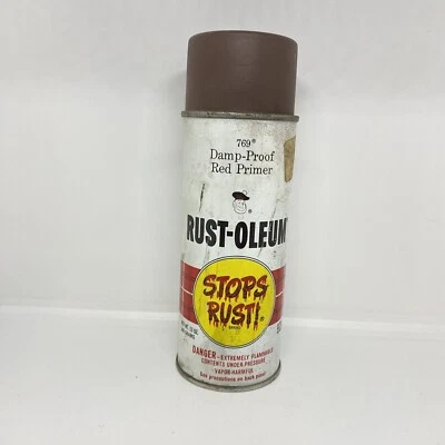 Vintage 1976 RustOleum Damp-Proof Red Primer - 769 Spray Paint Can Small Scotty - Image 1 of 4