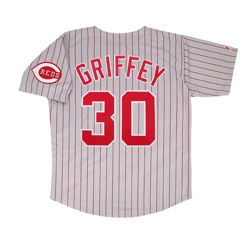 Ken Griffey Jr. Cincinnati Reds Grey Road Jersey w/ Team Patch Men's (S-3XL) Cover