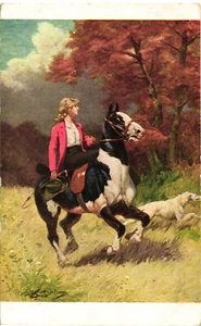 BUSSON Georges - Art Deco - "Donnina", Pretty Lady - Cavallo, Horse - NV - HL051 - Picture 1 of 2