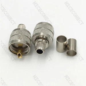 10x PL-259 UHF enchufe macho engarce PL259 para cable coaxial RG5 RG6 LMR300 5D-FB RF - Imagen 1 de 2