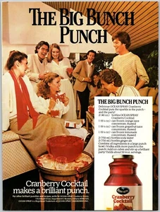 PRINT AD 1980 Ocean Spray Cranberry Cocktail Big Bunch Punch 8" x 11" - Picture 1 of 1