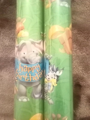 2  x 4m Children's  Noah's Park. Zoo GIFT WRAPPING PAPER Roll wrap - Image 1 of 2
