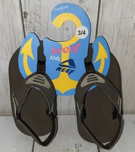 REEF Boys Size 3/4 Infant Black Flip Flops NWT - Picture 1 of 4