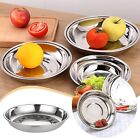 10 Pc Stainless Steel Dinner Plates 16Cm Round Kitchen Metal Dish Plates For Bbq