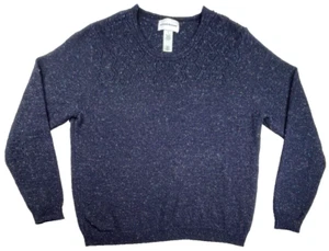 Alfred Dunner Sweater Womens Large Blue Confetti Open Knit Yoke - Picture 1 of 9
