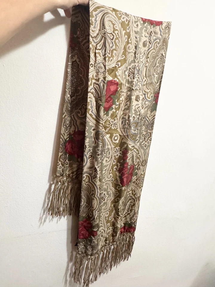 Spinoso Bufandas Bufanda Larga Seda con Borlas Gamuza Foto 1 de 4