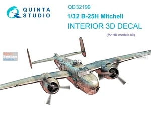 QTSQD32199 1:32 Quinta Studio Interior 3D Decal - B-25H Mitchell (HKM kit) - Picture 1 of 4