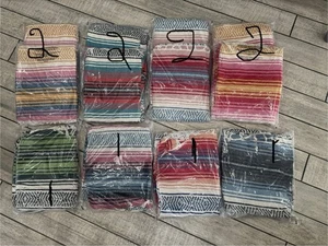 Schöne mexikanische Decke/Sarape bunt gestreift für Picknick Strand Camping 70x51 - Bild 1 von 8